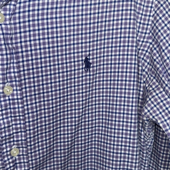 Ralph Lauren Purple Plaid Button Up Mens Med 100% Cotton Professional Work EUC - Picture 5 of 14
